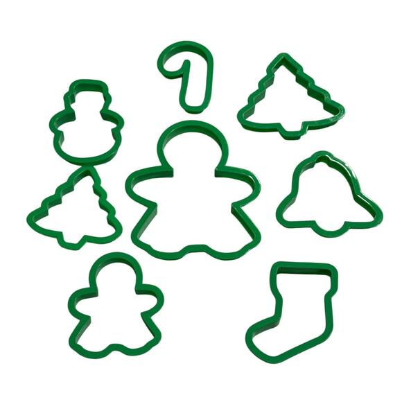 Holiday Christmas Cookie Cutters 8 Count Plastic/Large Gingerbread Man - Picture 1 of 1